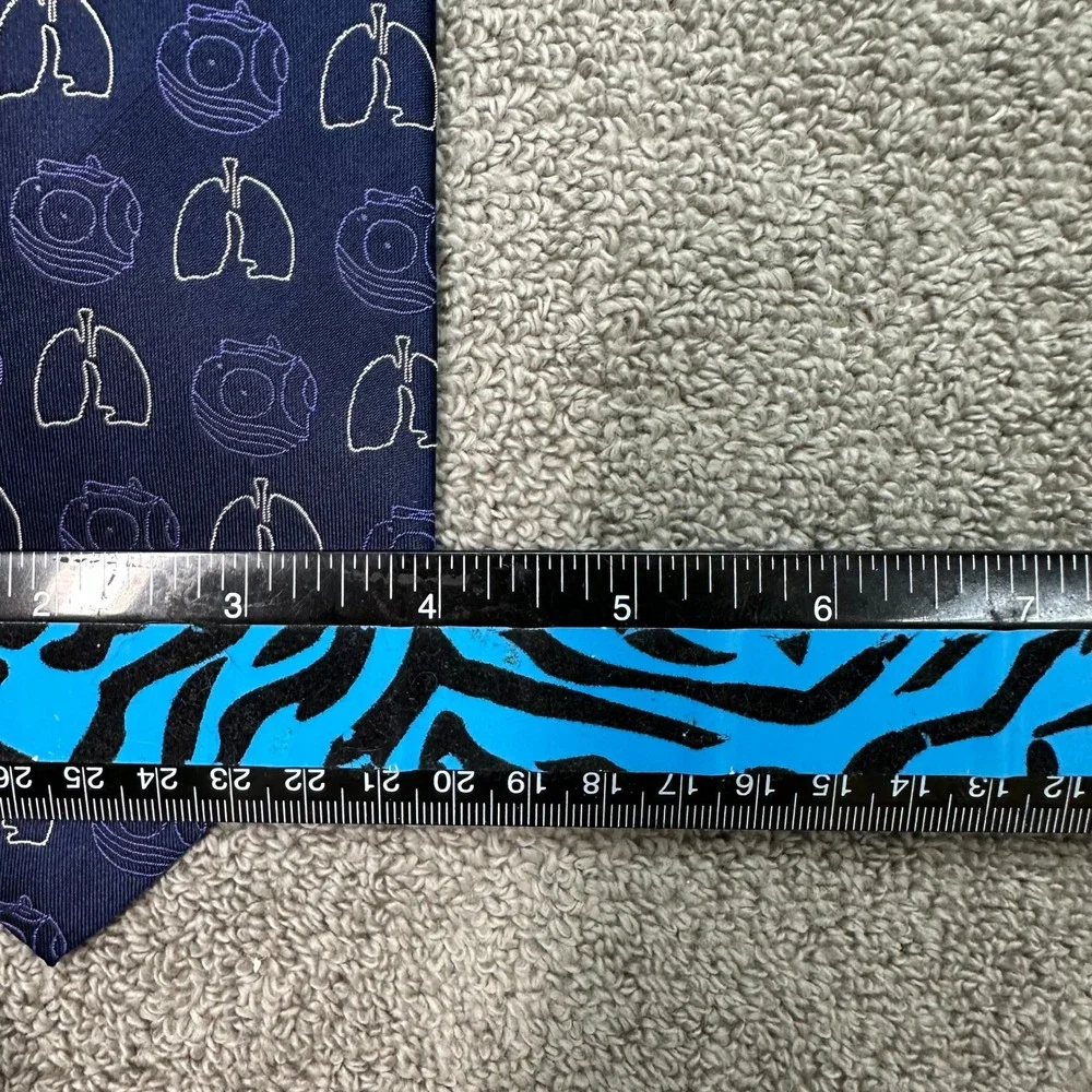 GlaxoSmithKline GSK Advair Diskus Lungs Silk Tie Navy Blue Medical Pharma Promo